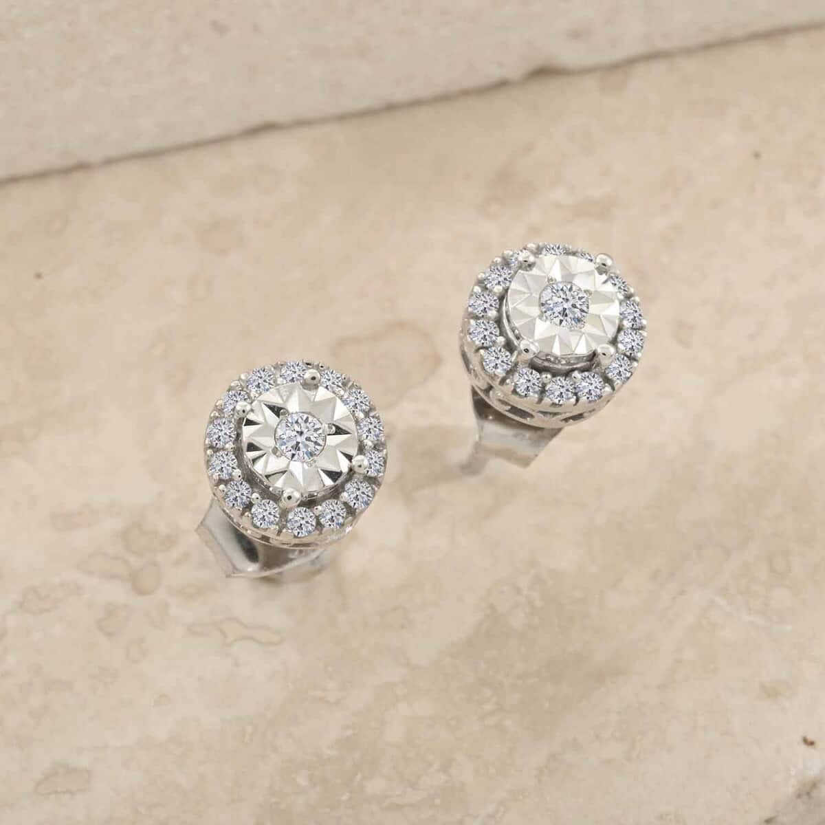 NY Closeout Luxuriant Lab Grown Diamond 0.20 ctw Stud Earrings in 10K White Gold image number 1