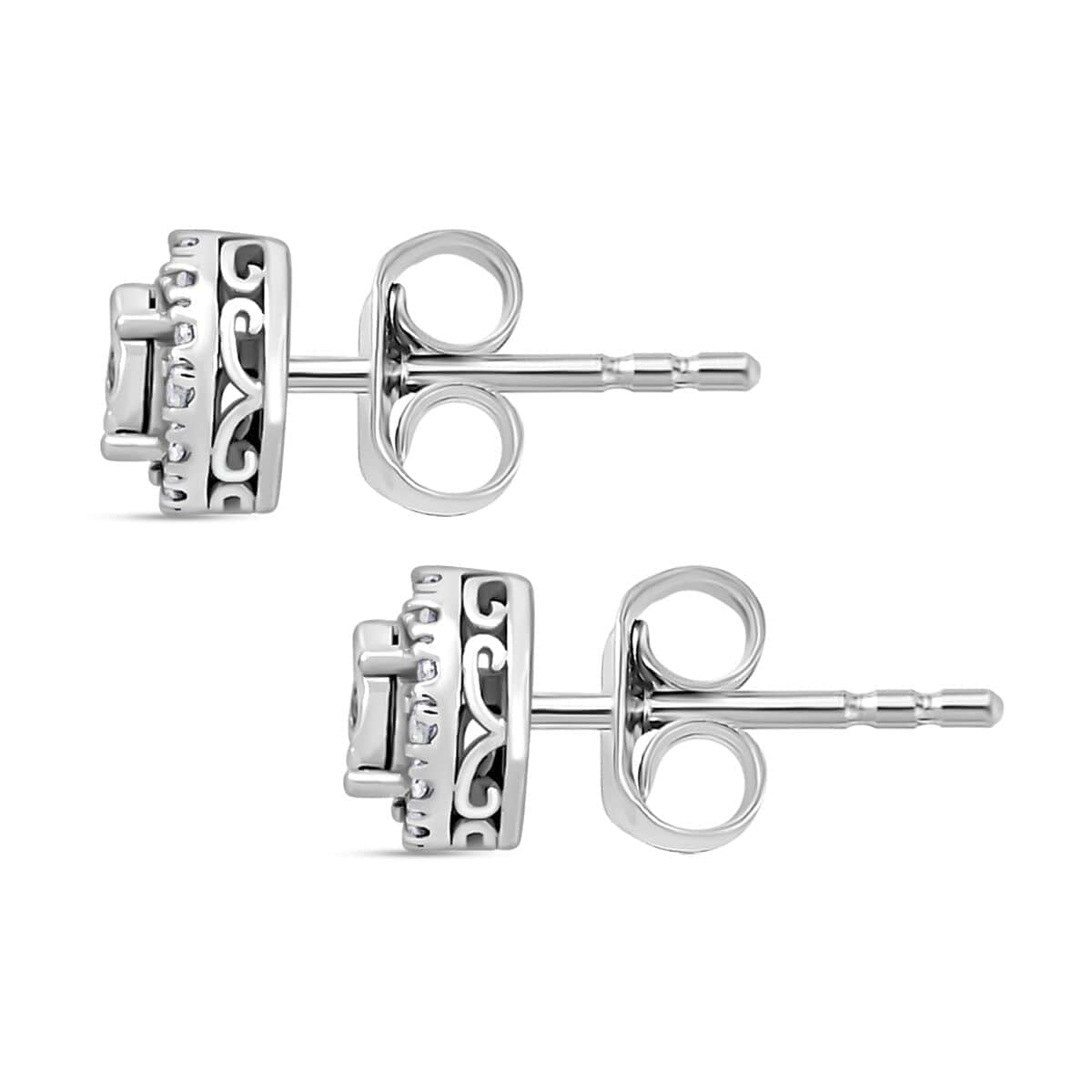 NY Closeout Luxuriant Lab Grown Diamond 0.20 ctw Stud Earrings in 10K White Gold image number 3