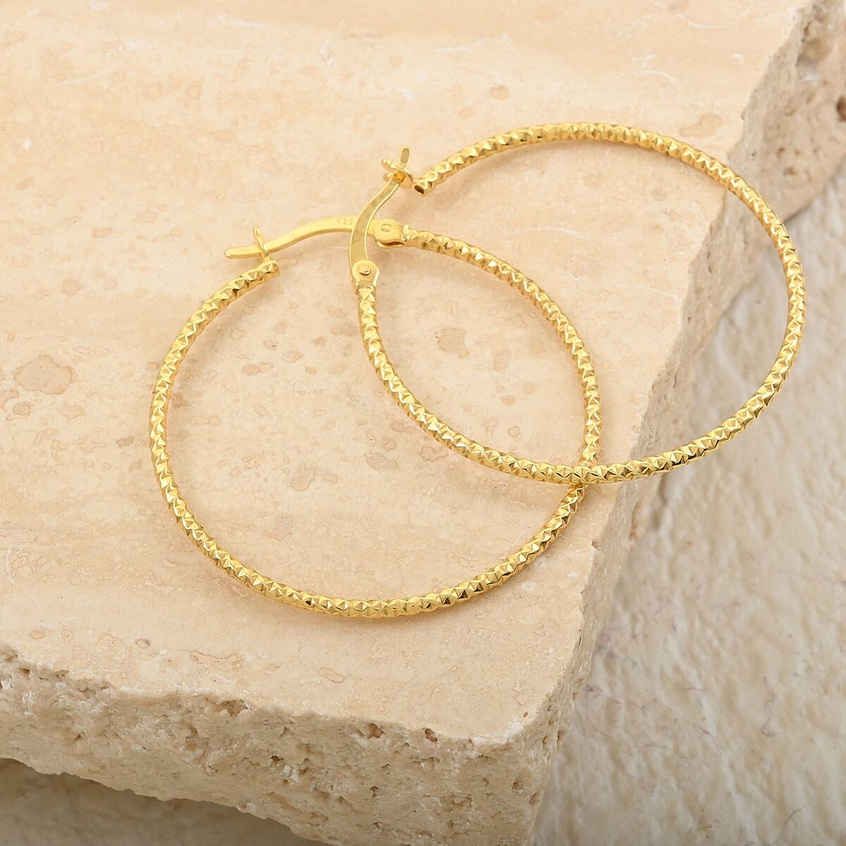 14K Yellow Gold Over Sterling Silver Earrings 2.10 Grams image number 1