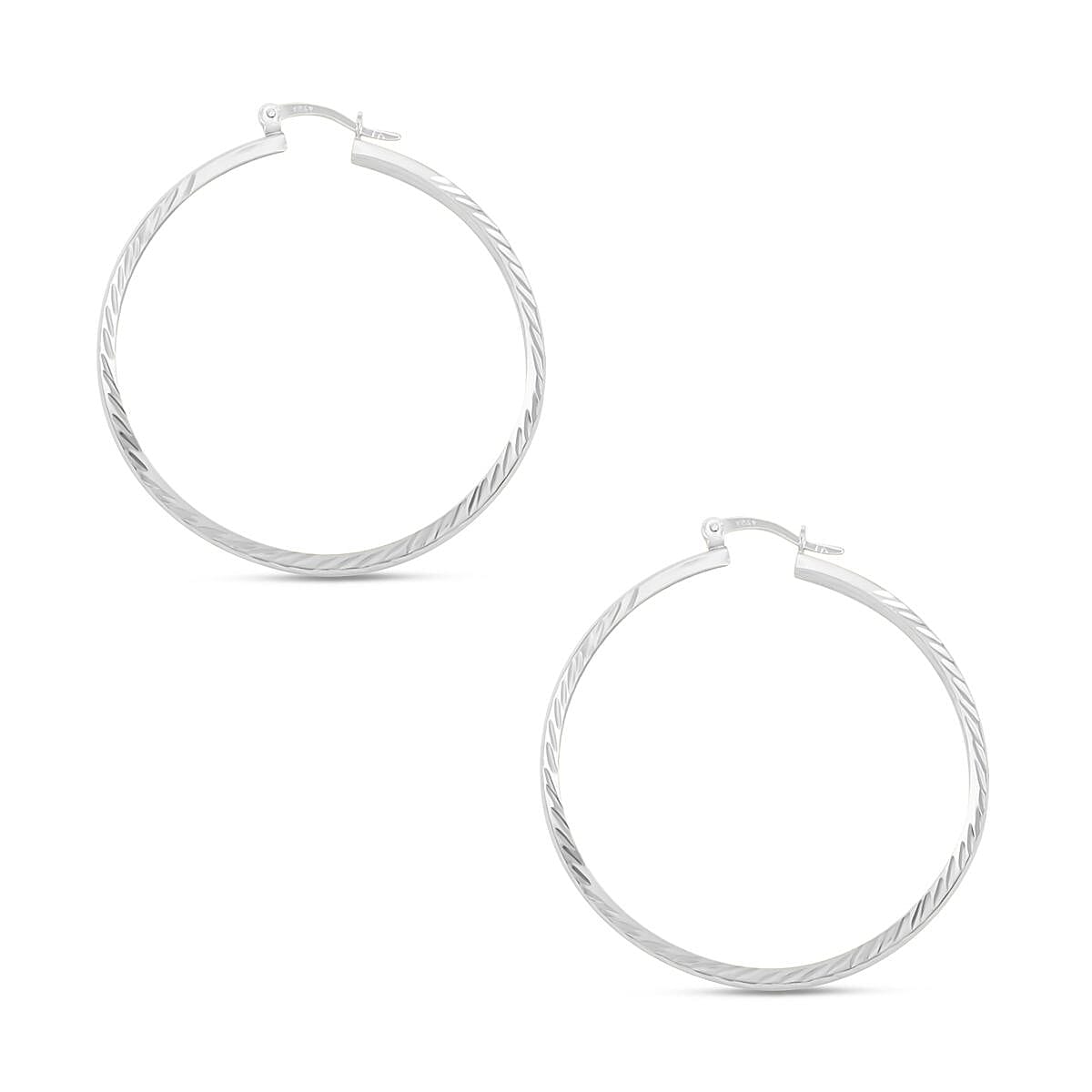 Hoop Earrings in Sterling Silver 3.60 Grams