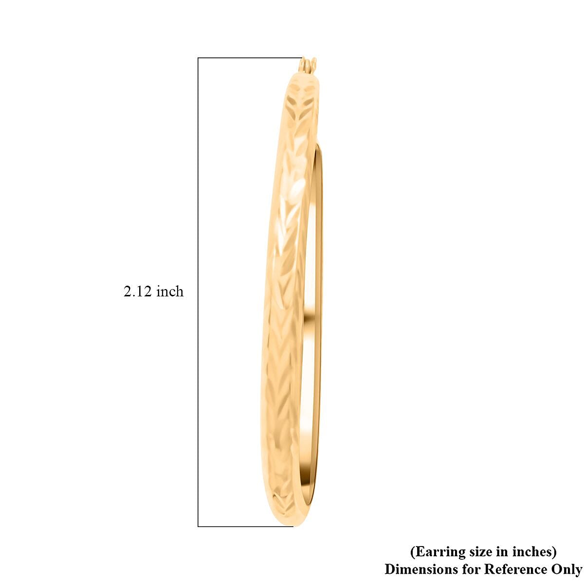 Hoop Earrings in 14K Yellow Gold Over Sterling Silver 3.60 Grams image number 4