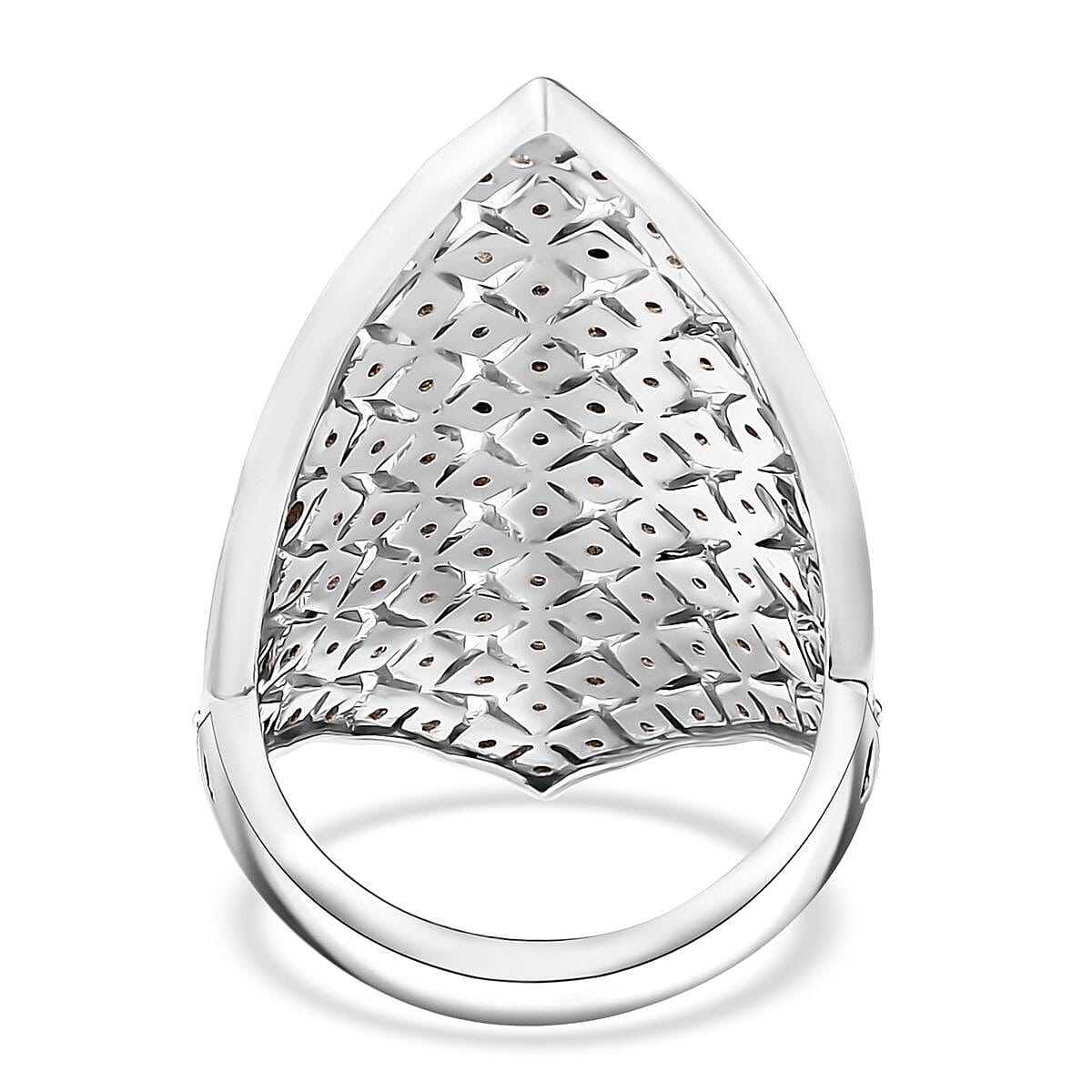 GP Royal Art Deco Collection Multi Diamond 0.50 ctw Ring in Rhodium Over Sterling Silver (Size 6.0) image number 3