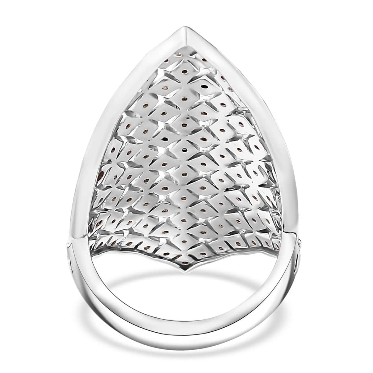 GP Royal Art Deco Collection Multi Diamond 0.50 ctw Ring in Rhodium Over Sterling Silver (Size 7.0) image number 4