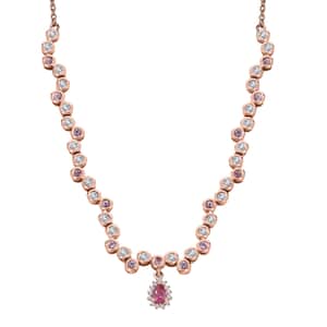 Mahenge Spinel and Multi Gemstone 2.35 ctw Bubbles Necklace in 18K Vermeil Rose Gold Over Sterling Silver 18 Inches