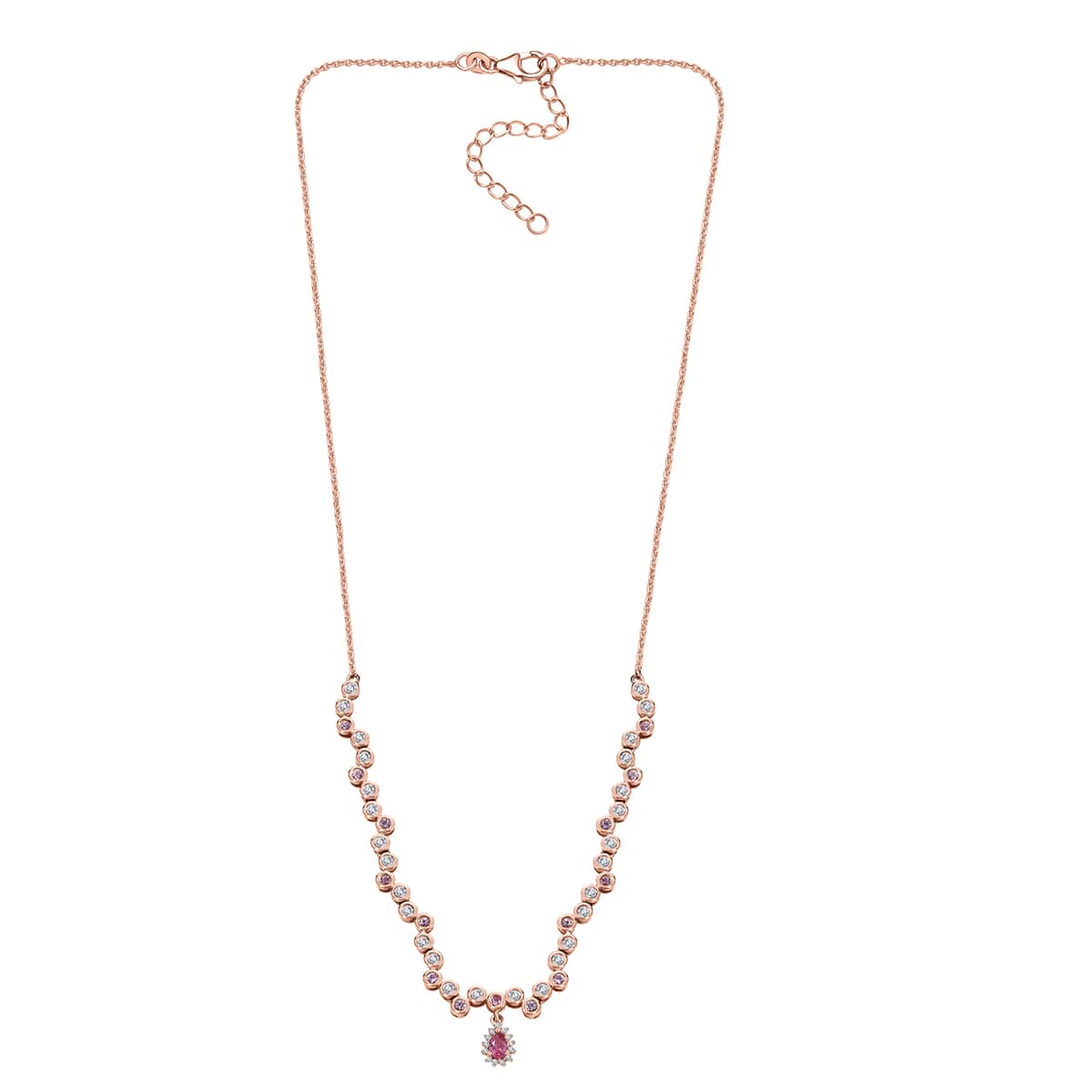 Mahenge Spinel and Multi Gemstone 2.35 ctw Bubbles Necklace in 18K Vermeil Rose Gold Over Sterling Silver 18 Inches image number 3