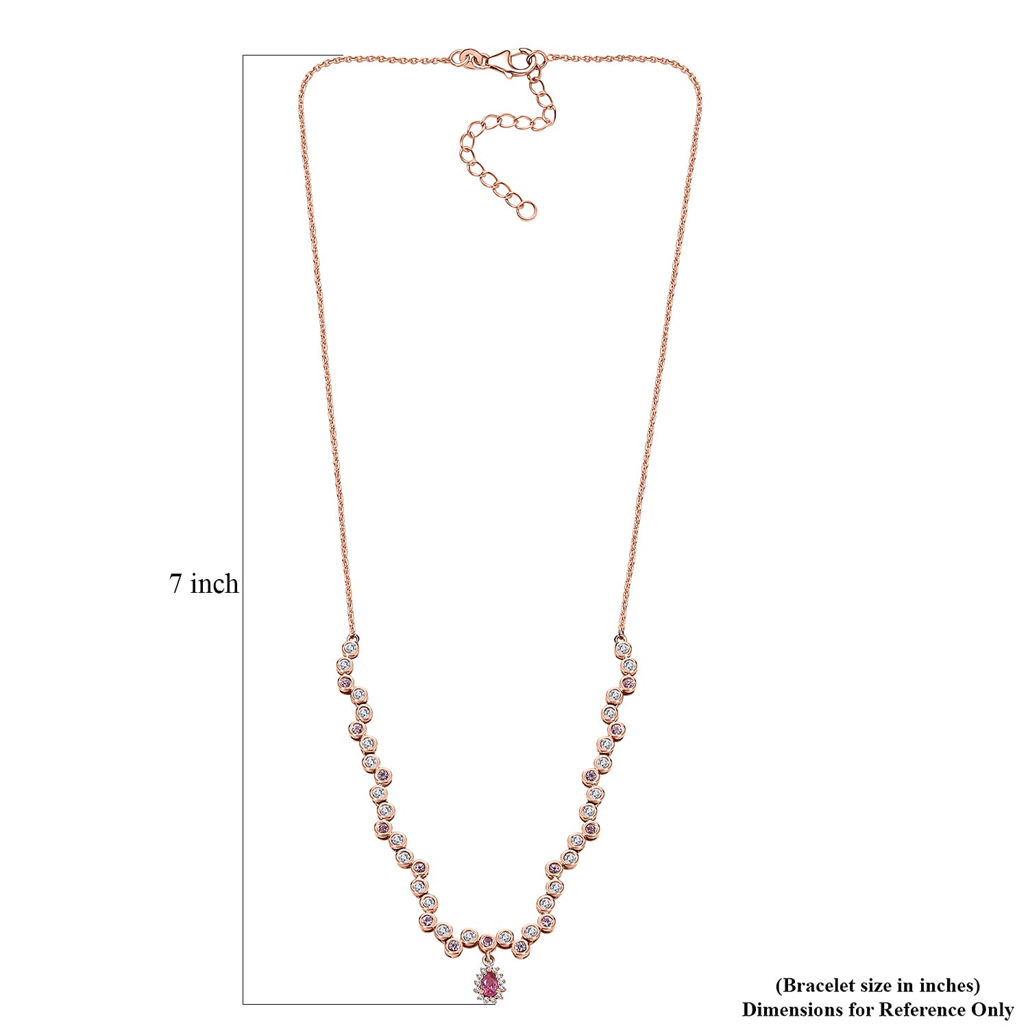D'Joy Mahenge Spinel and Multi Gemstone 2.35 ctw Bubbles Necklace in 18K Vermeil Rose Gold Over Sterling Silver 18 Inches