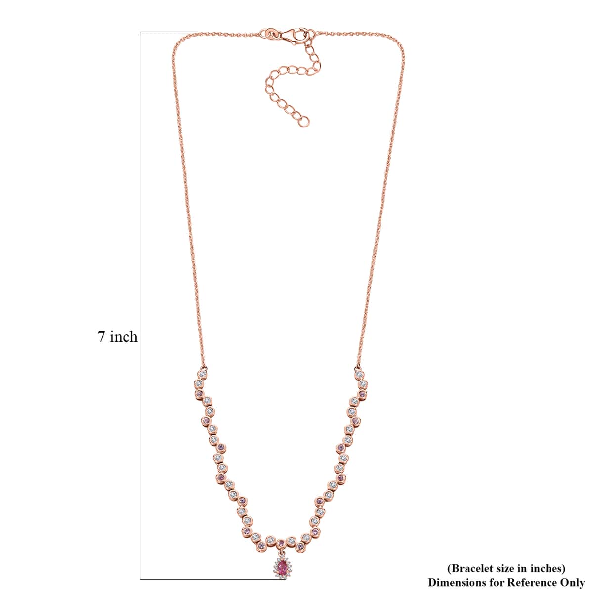 Mahenge Spinel and Multi Gemstone 2.35 ctw Bubbles Necklace in 18K Vermeil Rose Gold Over Sterling Silver 18 Inches image number 5