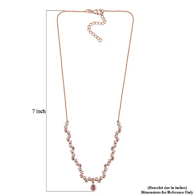 D'Joy Mahenge Spinel and Multi Gemstone 2.35 ctw Bubbles Necklace in 18K Vermeil Rose Gold Over Sterling Silver 18 Inches