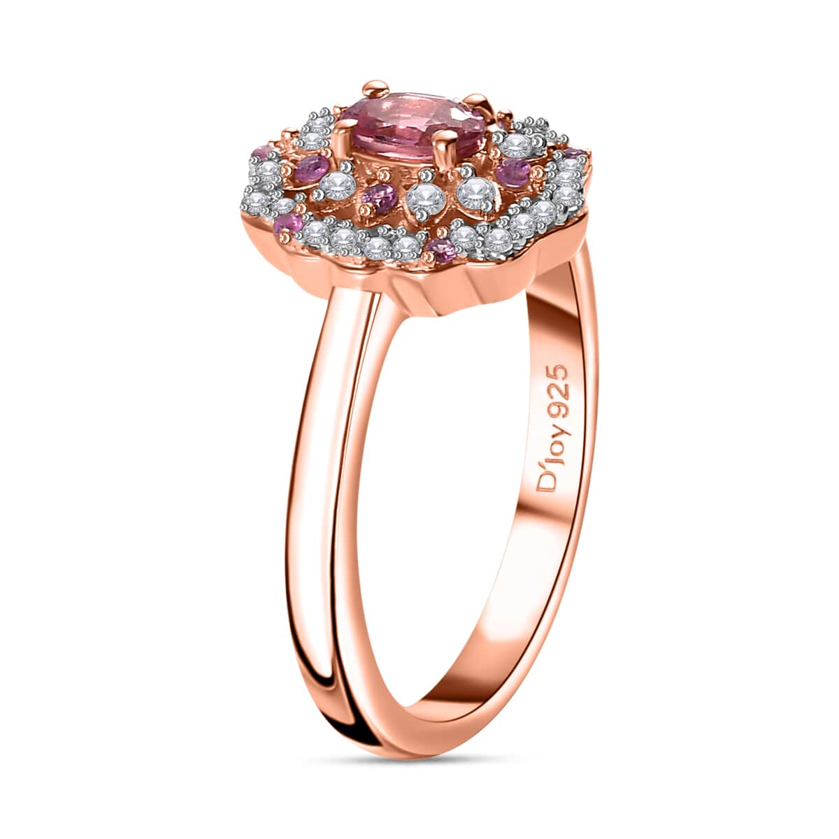 Mahenge Spinel and Multi Gemstone 0.75 ctw Sunset Bloom Ring in 18K Vermeil Rose Gold Over Sterling Silver (Size 7.0) image number 3