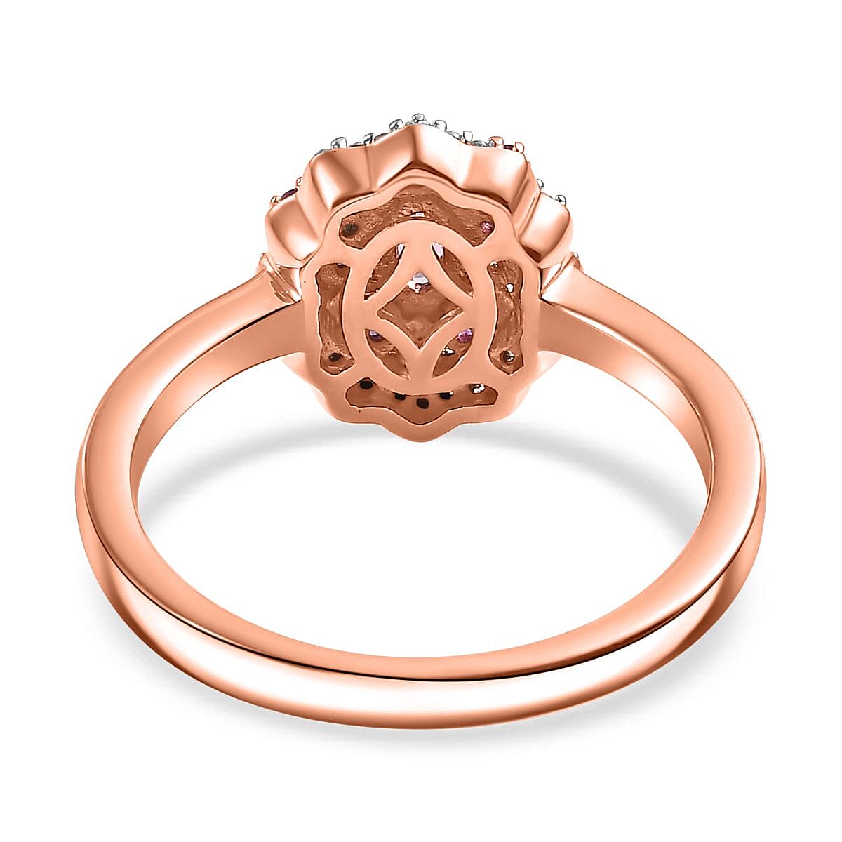 Mahenge Spinel and Multi Gemstone 0.75 ctw Sunset Bloom Ring in 18K Vermeil Rose Gold Over Sterling Silver (Size 9.0) image number 4