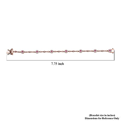 D'Joy Mahenge Spinel and Multi Gemstone 2.60 ctw Art Deco Bracelet in 18K Vermeil Rose Gold Over Sterling Silver (7.25 In)