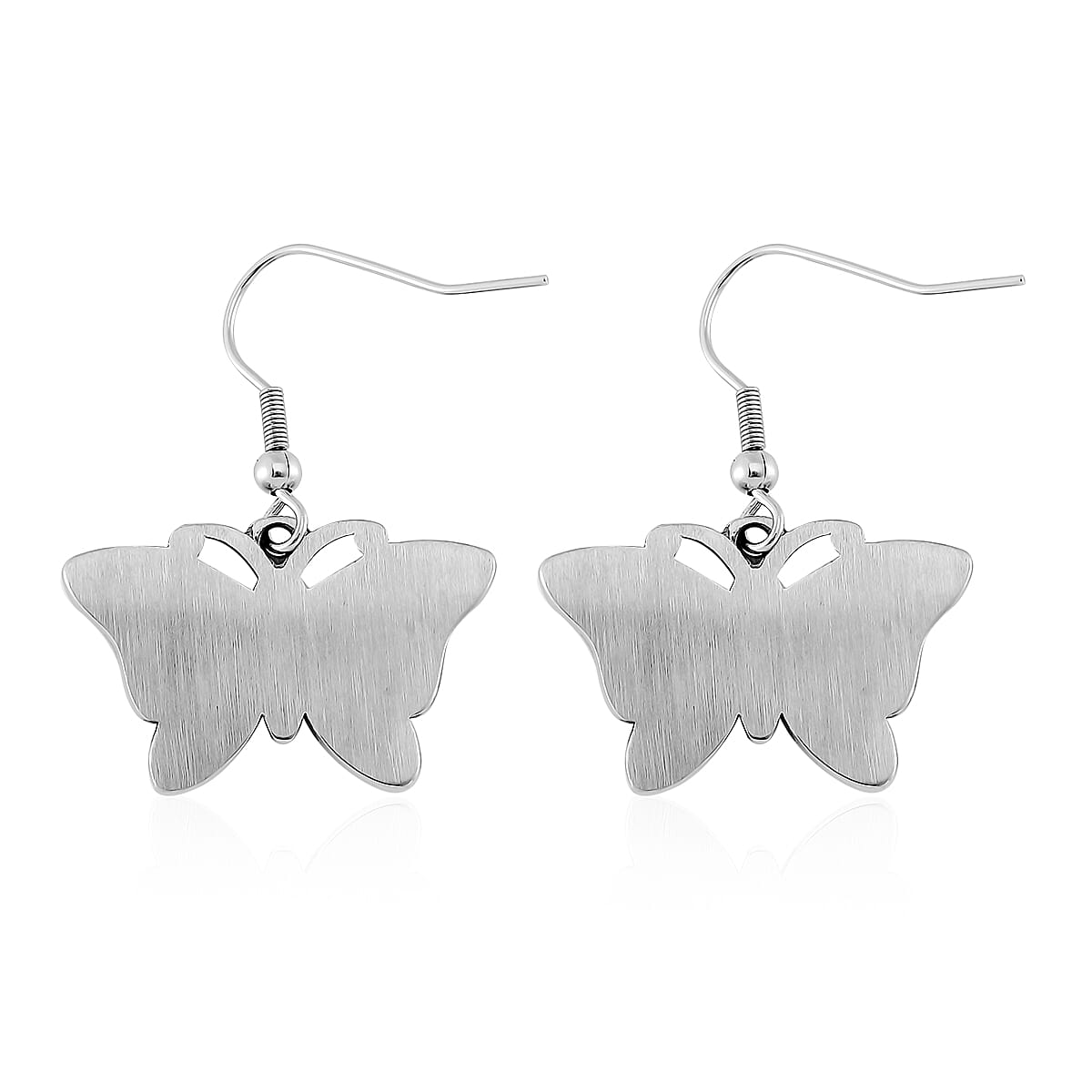 Multi Color Murano Style and White Austrian Crystal Dangle Earrings in Stainless Steel