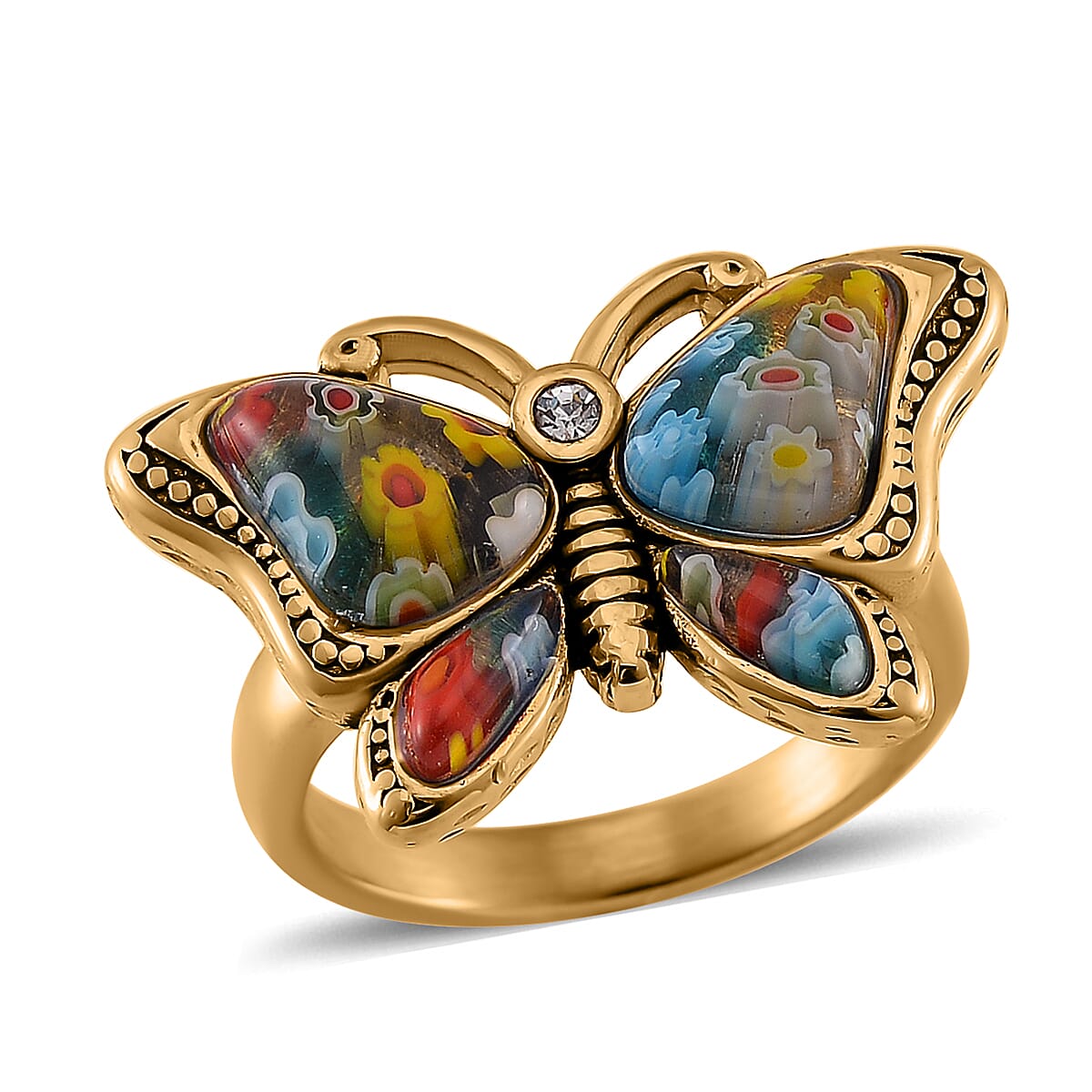 Buy Multi Color Murano Style and White Austrian Crystal