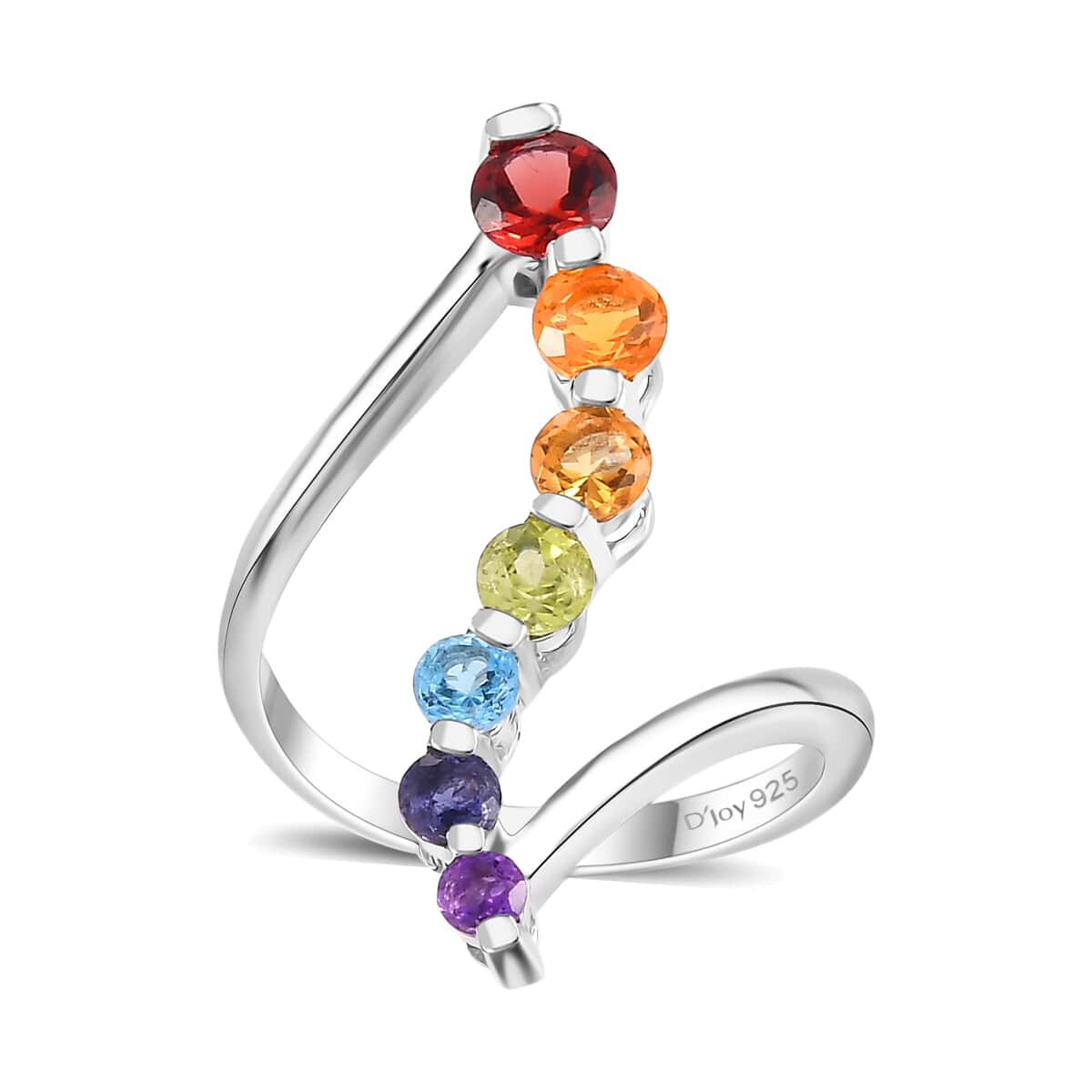 Multi Gemstone Ring in Rhodium Over Sterling Silver (Size 10.0) 1.25 ctw image number 0