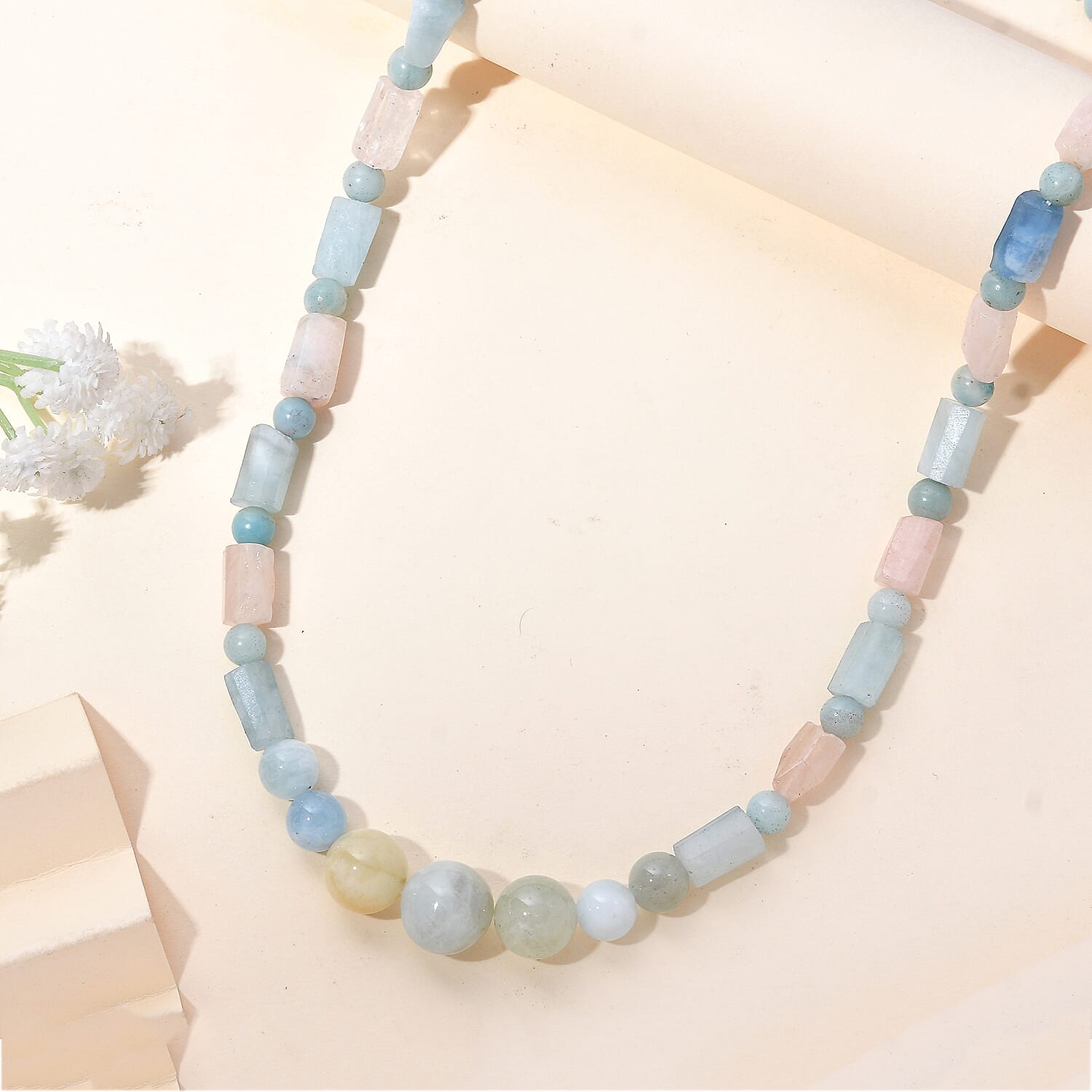 Beryl 139.00 ctw Necklace 20 Inches in Stainless Steel