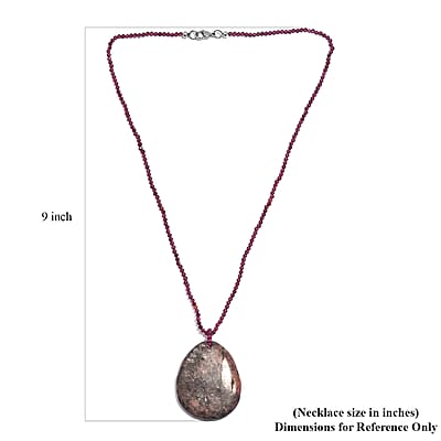 Agate and Orissa Rhodolite Garnet 164.00 cts Necklace 20 Inches in Stainless Steel