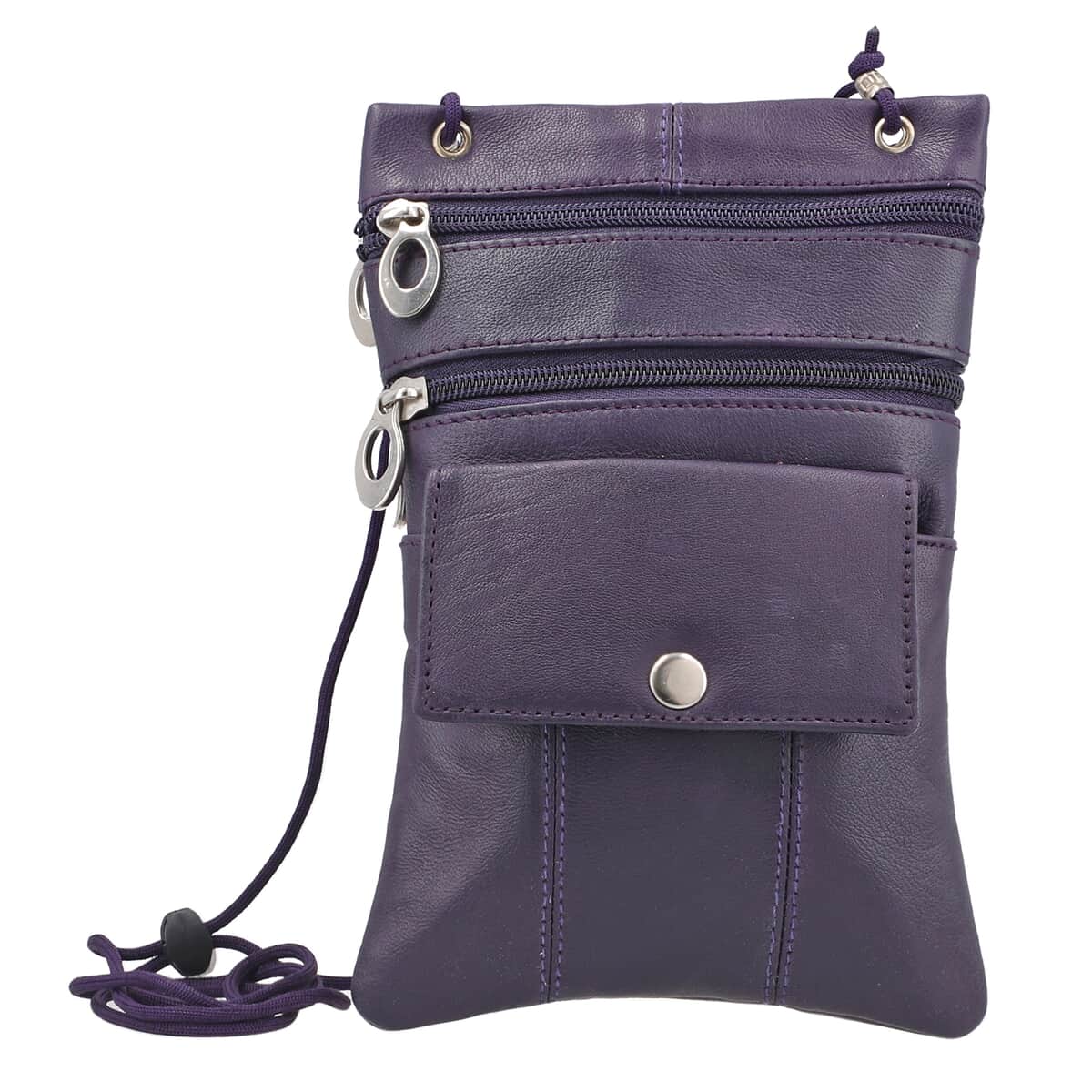 Newage Purple 100% Genuine Leather Crossbody Bag with Man-made Straps image number 0