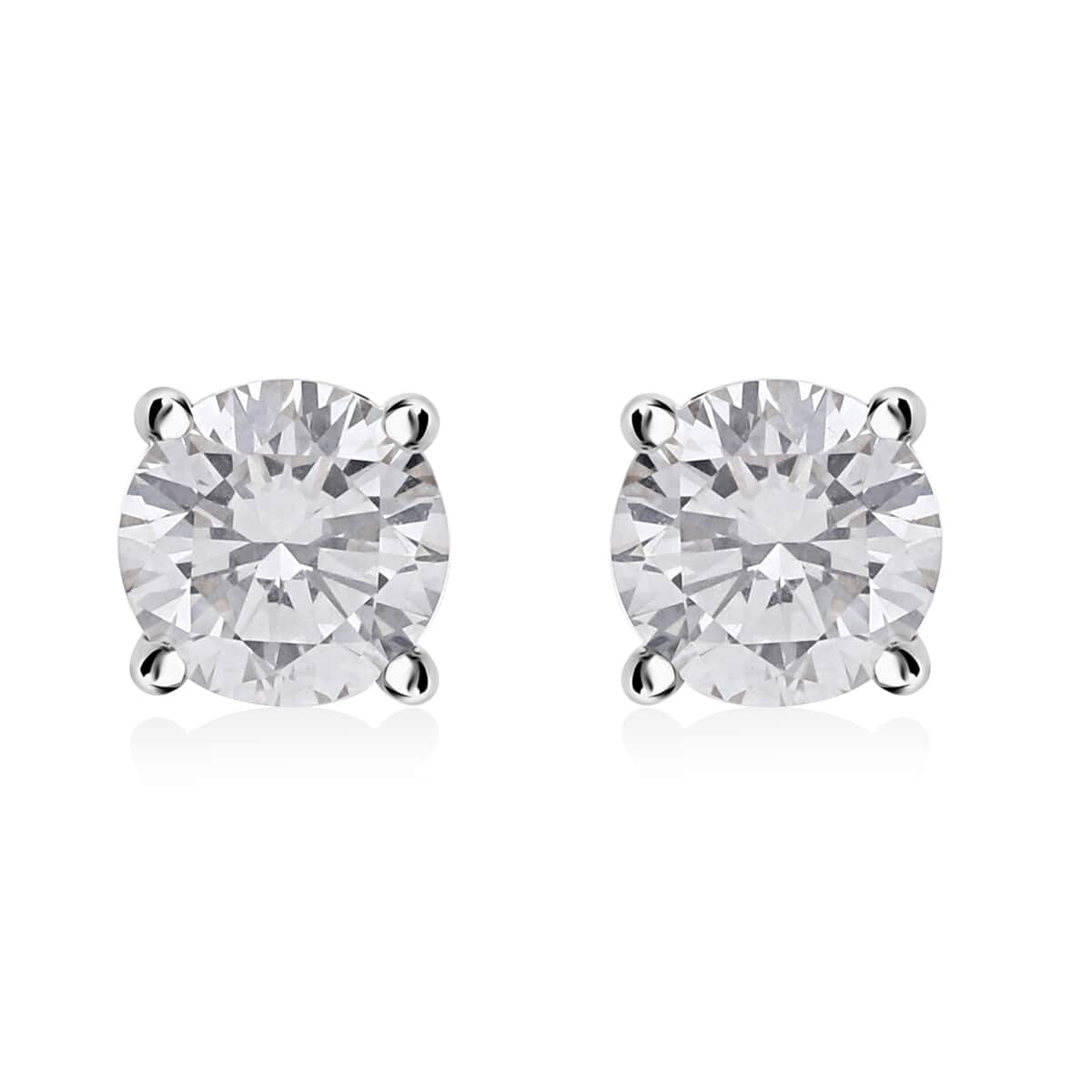 Ankur Treasure Chest 14K White Gold Luxuriant Lab Grown Diamond (G VS) Earrings (Del. in 15-20 Days) 1.00 ctw image number 0