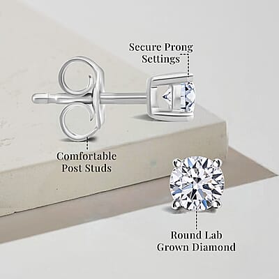 Luxuriant Lab Grown Diamond G VS 1.00 ctw Earrings in 14K White Gold