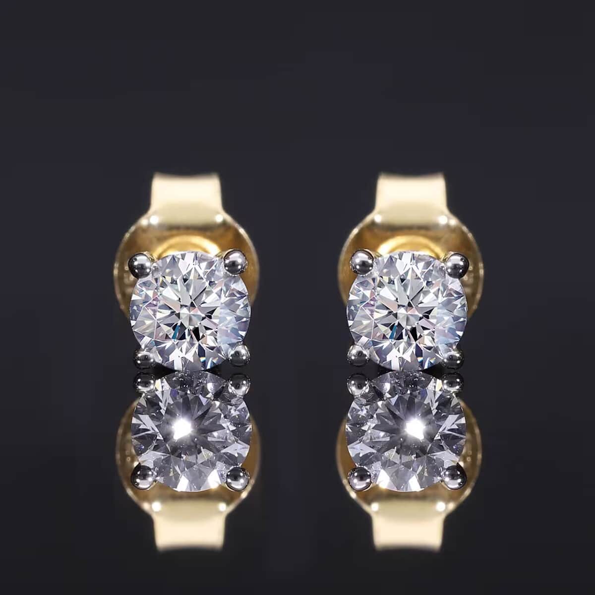 Luxuriant Lab Grown Diamond G VS 1.00 ctw Stud Earrings in 14K Yellow Gold image number 1