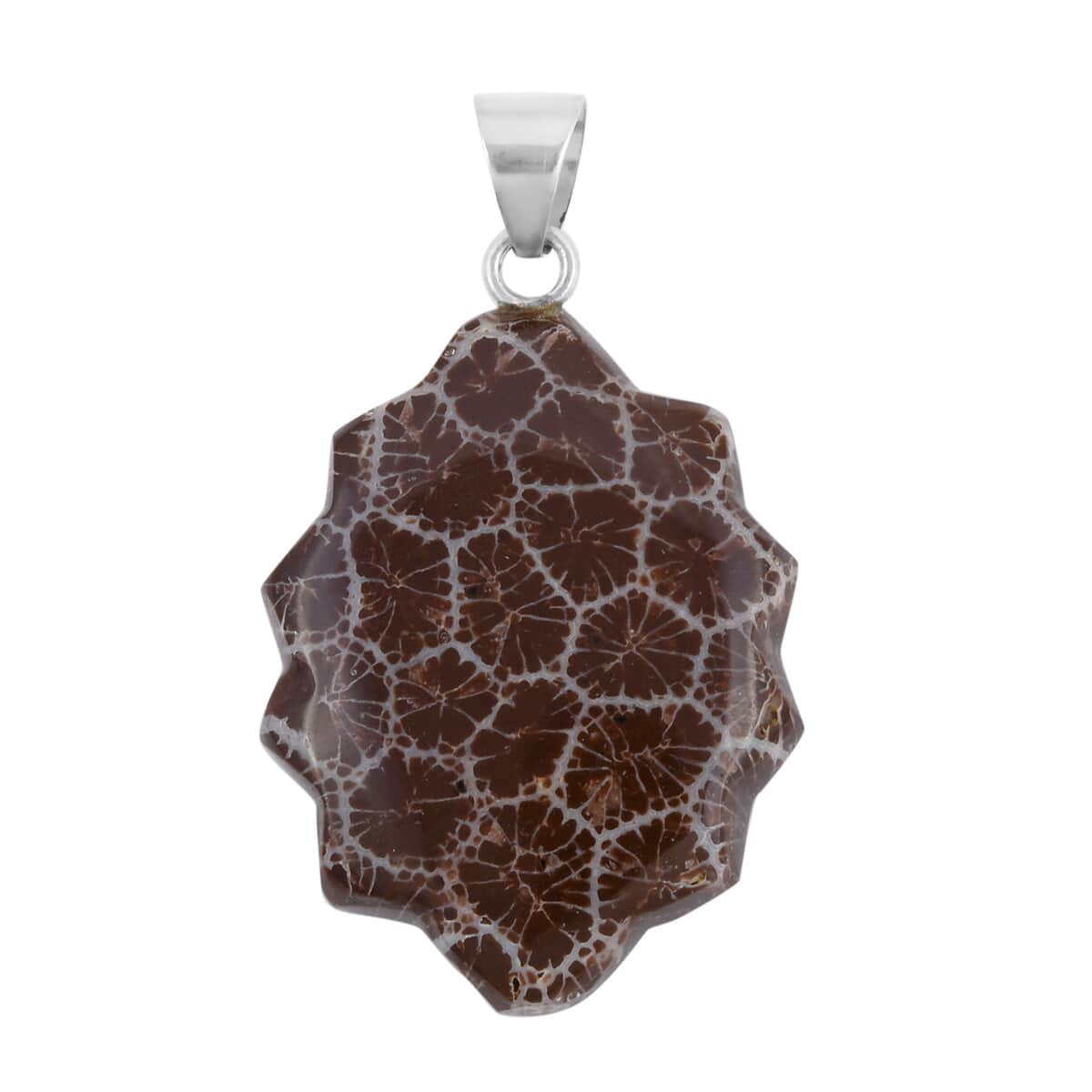 Sponge Coral Brown Fancy Pendant in Sterling Silver image number 0