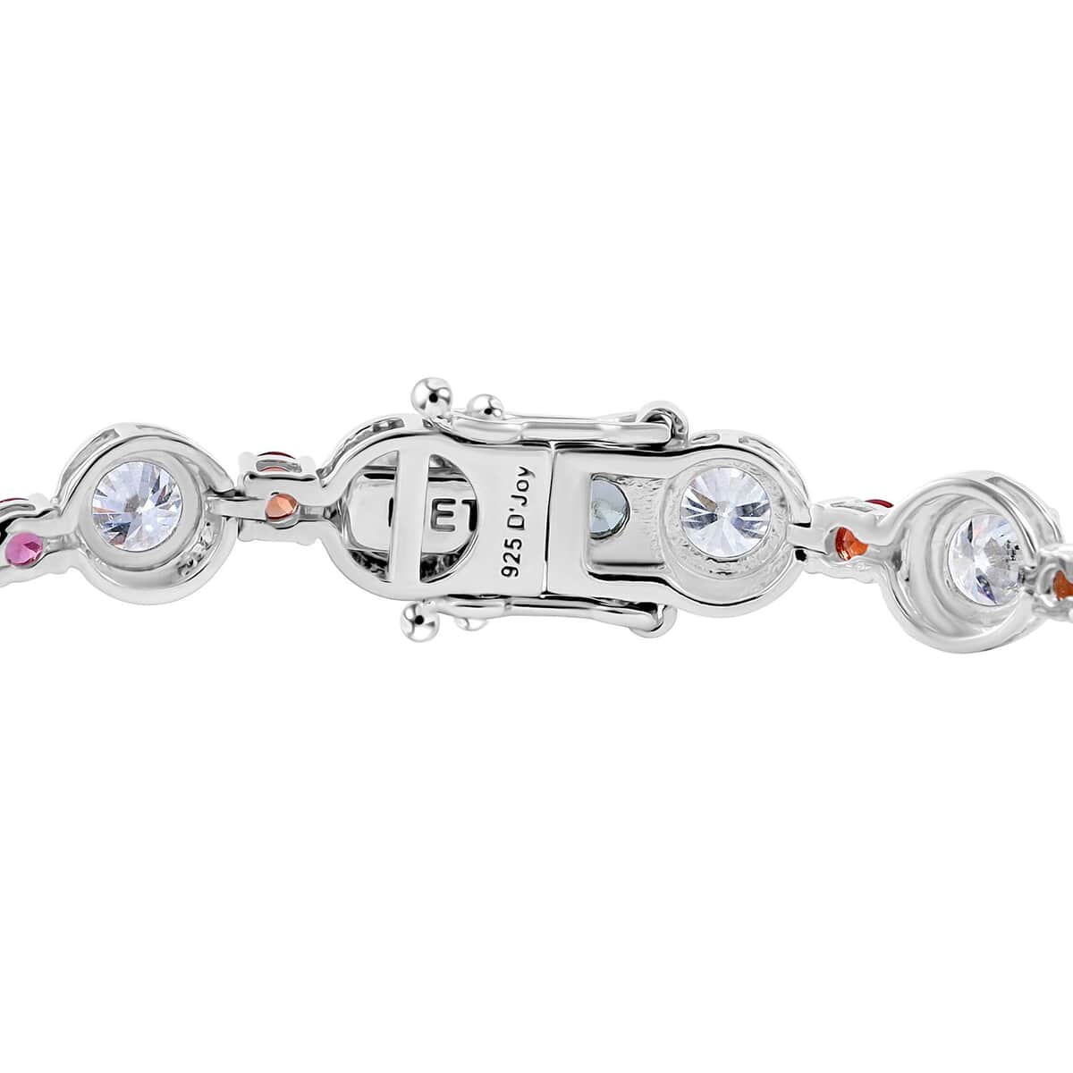 Moissanite and Multi Sapphire 9.35 ctw Rainbow Radiance Bracelet in Rhodium Over Sterling Silver (6.50 In) image number 1