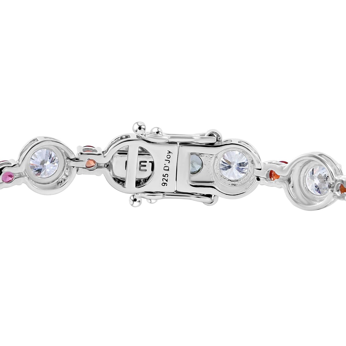 Moissanit and Multi Sapphire 11.00 ctw Rainbow Radiance Bracelet in Rhodium Over Sterling Silver (8.00 In) image number 1