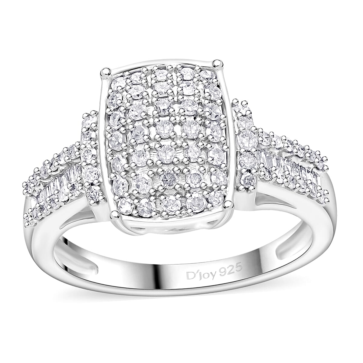 Diamond 0.50 ctw Ring in Platinum Over Sterling Silver (Size 6.0) image number 0
