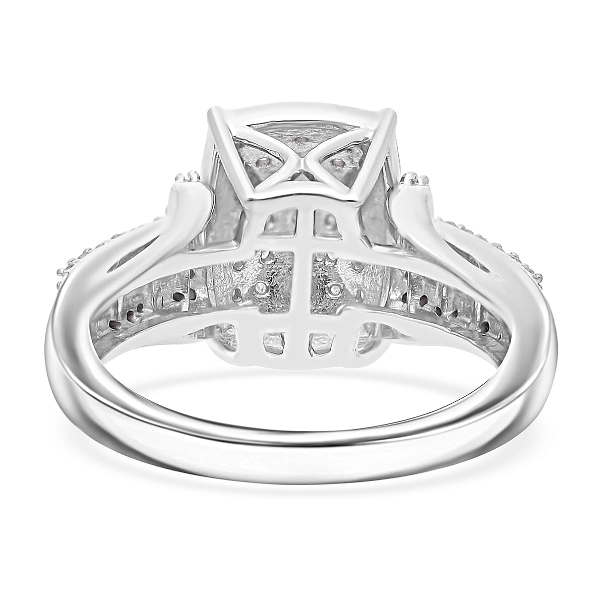 Diamond 0.50 ctw Ring in Platinum Over Sterling Silver (Size 6.0) image number 4