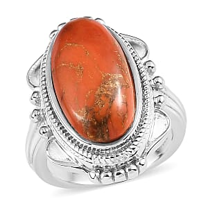 Mojave Orange Turquoise 7.50 ctw Solitaire Ring in Stainless Steel (Size 7.0)