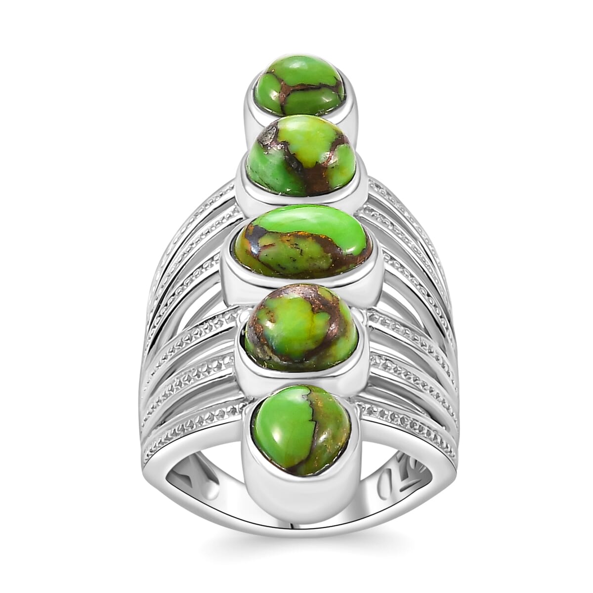 Karis Mojave Green Turquoise 7.00 ctw Ring in Platinum Bond (Size  6.0) image number 0