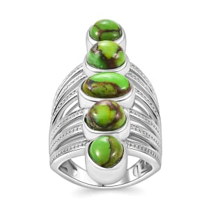 Karis Mojave Green Turquoise 7.00 ctw Ring in Platinum Bond (Size  6.0)