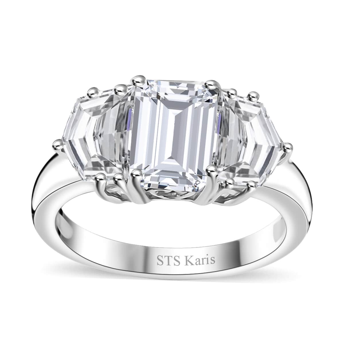 Karis White Topaz 3.85 ctw Ring in Platinum Bond (Size 10.0)  image number 0