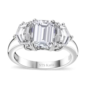 Karis White Topaz 3.85 ctw Ring in Platinum Bond (Size 10.0) 