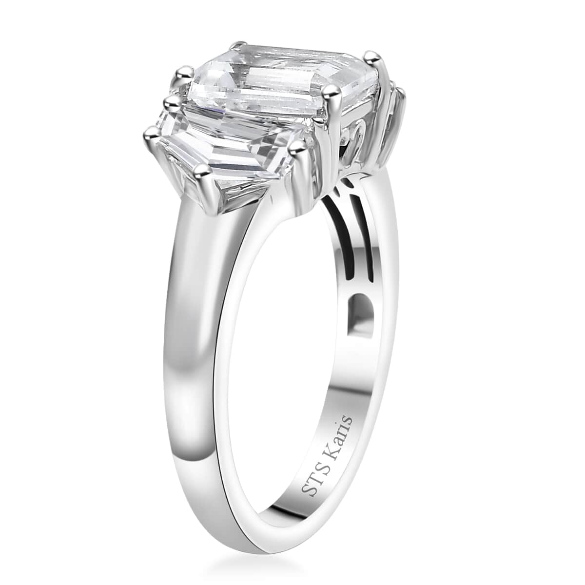 Karis White Topaz 3.85 ctw Ring in Platinum Bond (Size 10.0)  image number 3