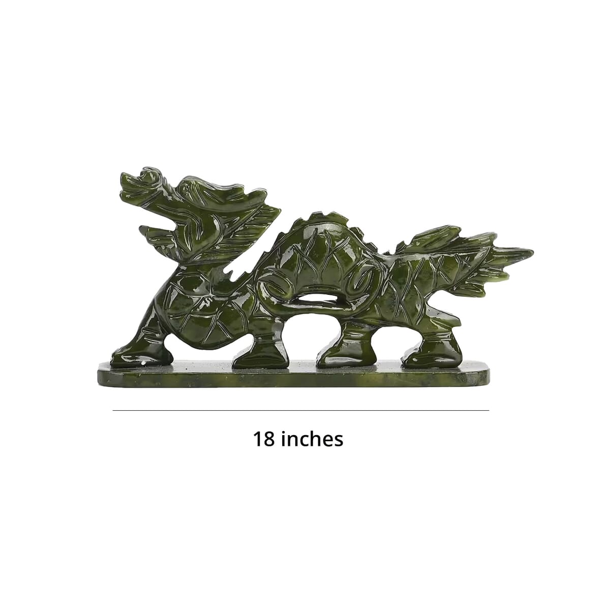 Green Serpentine Dragon Tabletop Figurine image number 6