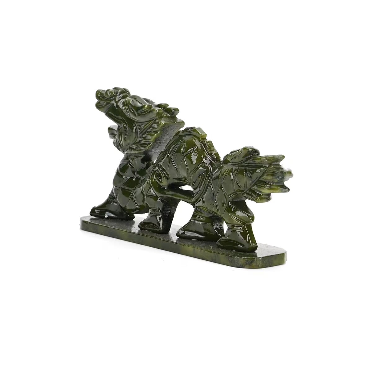 Green Serpentine Dragon Tabletop Figurine image number 7