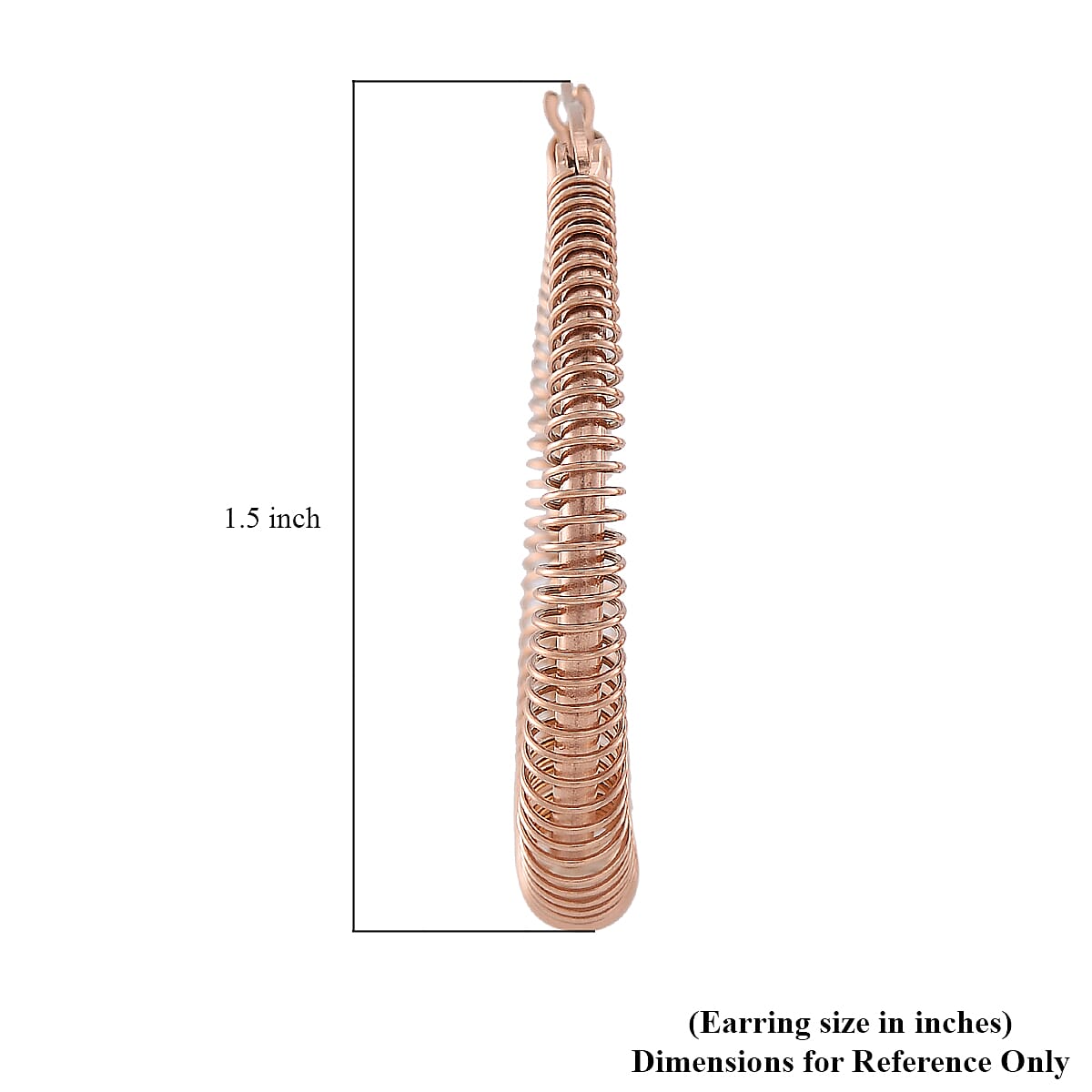 Textured Hoop Earrings in ION Plated RG Stainless Steel image number 4