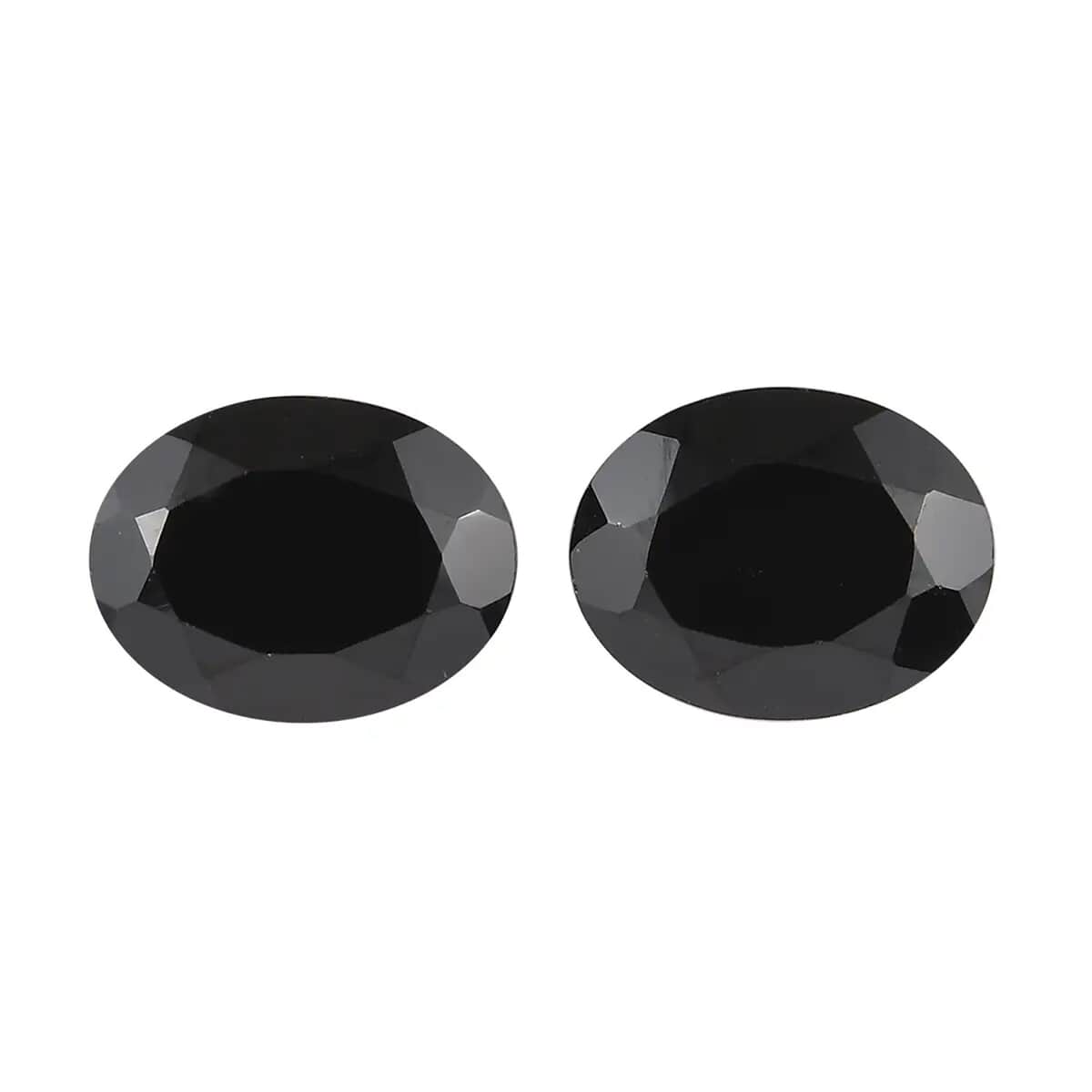 Premium Thai Black Spinel Set of 2 (Oval 9x7 mm) 3.57 ctw Loose gemstone image number 0