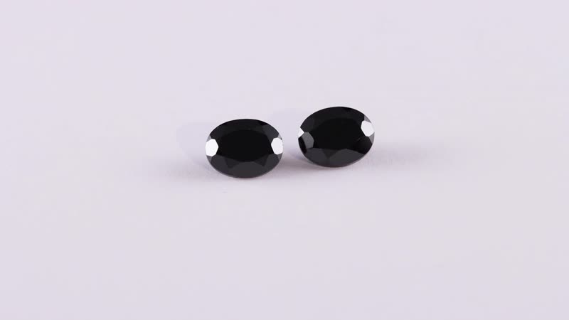 Premium Thai Black Spinel Set of 2 (Oval 9x7 mm) 3.57 ctw Loose gemstone