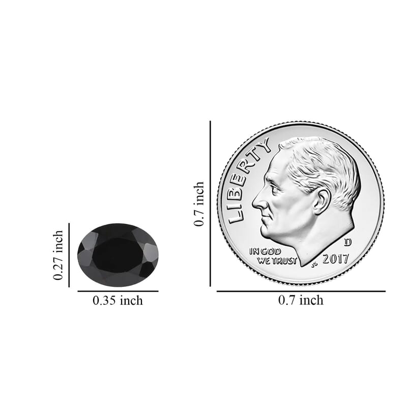Premium Thai Black Spinel Set of 2 (Oval 9x7 mm) 3.57 ctw Loose gemstone
