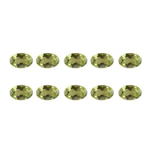 Premium Peridot Set of 10 (Oval 6x4 mm) 4.44 ctw