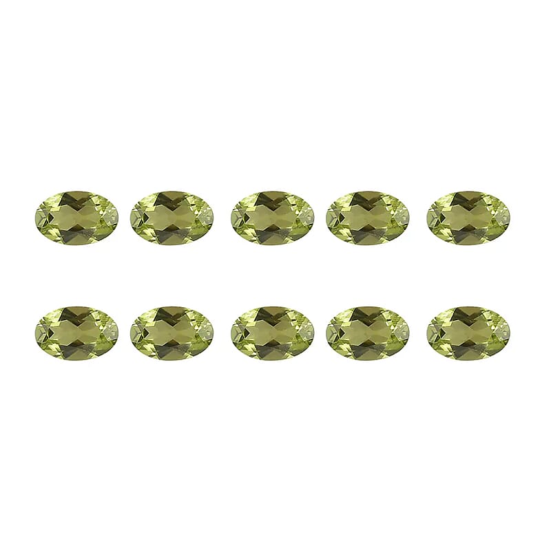 Premium Peridot Set of 10 (Oval 6x4 mm) 4.44 ctw