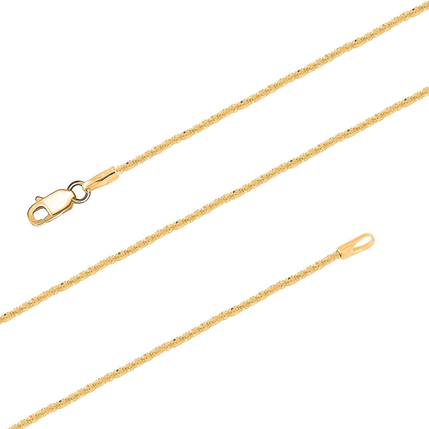 Sparkle Necklace in 14K Yellow Gold Over Sterling Silver 20 Inches 3 Grams