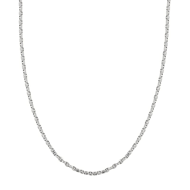 4.15mm Filk Chain Necklace in 14K White Gold 9.45 Grams 24 Inches