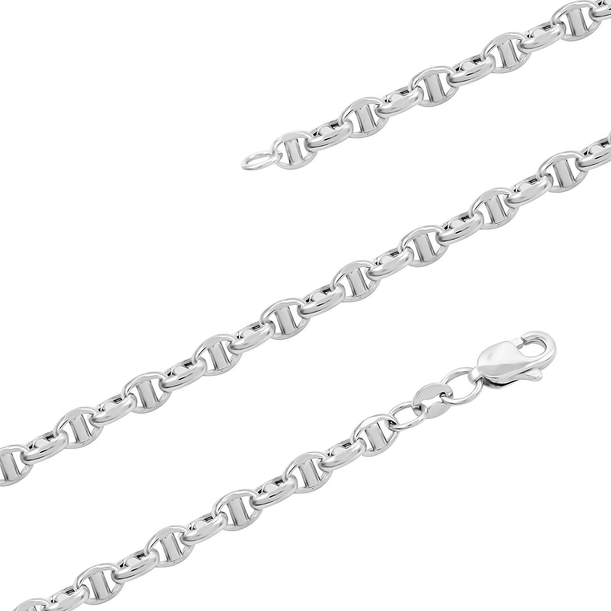 4.15mm Filk Chain Necklace in 14K White Gold 9.45 Grams 24 Inches image number 2