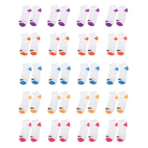 Closeout Mossimo 20 Pairs Quarter Length Women's Socks - White/Multi Color (Sizes 4-10)