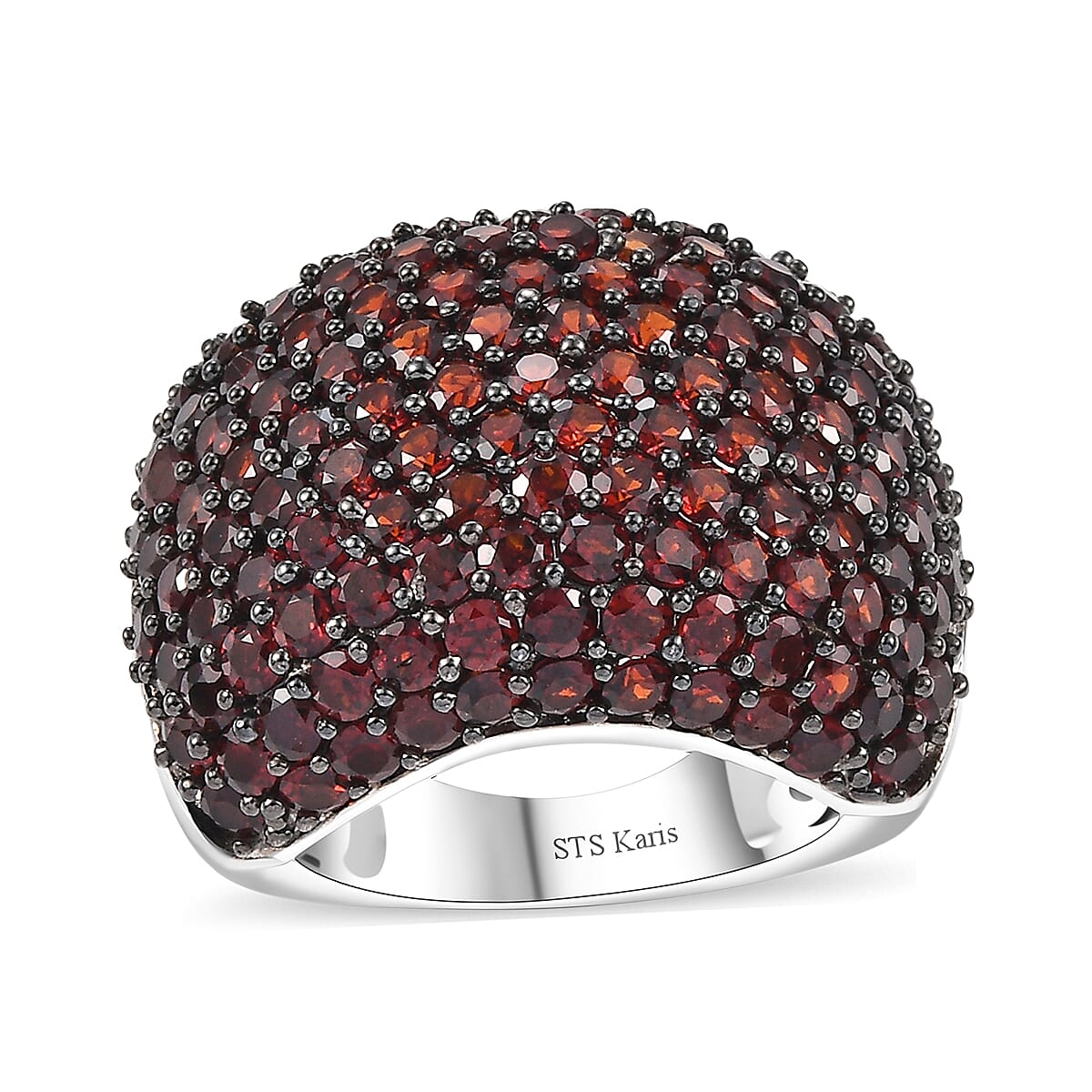 Karis Mozambique Garnet 8.30 ctw Dome Ring in Platinum Bond (Size 8.0) image number 0