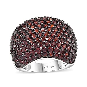 Karis Mozambique Garnet 8.30 ctw Dome Ring in Platinum Bond (Size 8.0)