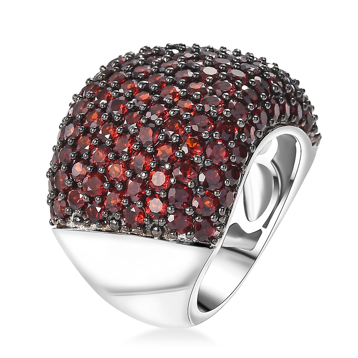 Karis Mozambique Garnet 8.30 ctw Dome Ring in Platinum Bond (Size 8.0) image number 3